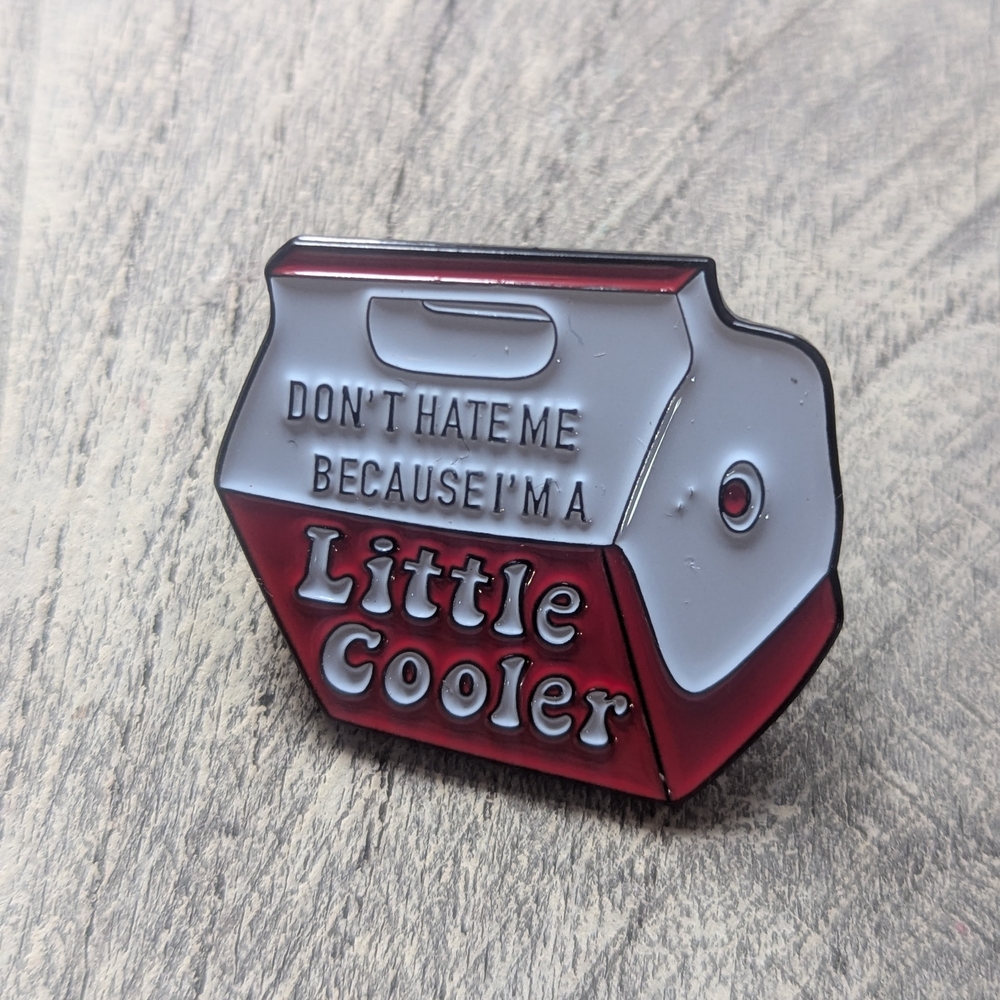 Little Cooler Red and Gray Brooch